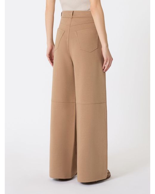Max Mara Natural Merlot Wide Leg Trousers