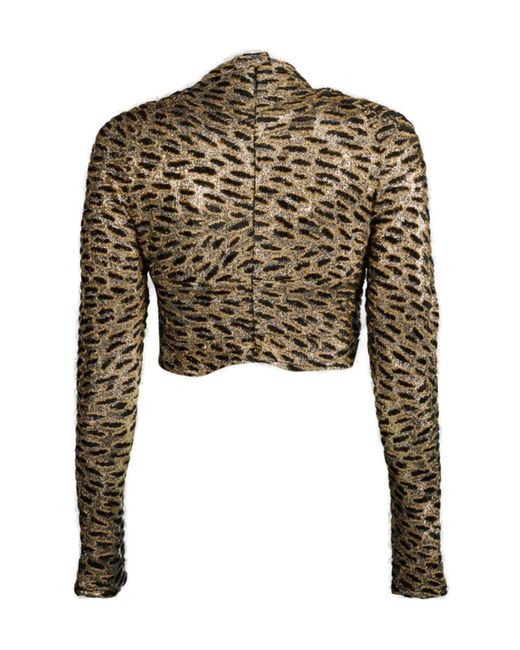 Rabanne Black Metallic Jacquard Twisted Chain-Link Top