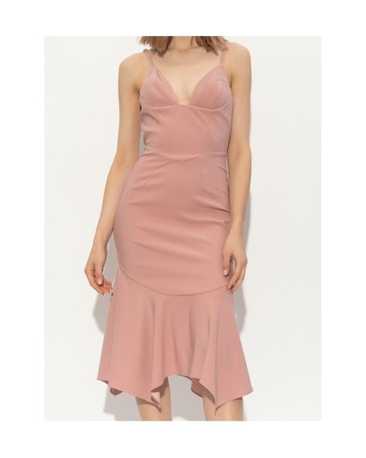 DSquared² Pink Corset Style Midi Strappy Dress