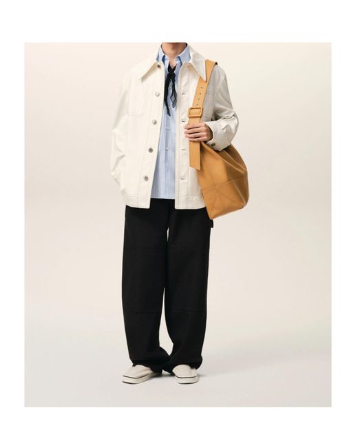 AMI Black Workwear Loose Worker Trousers for men