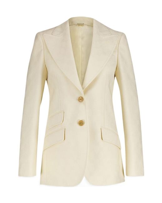 Gucci Natural Jacquard Tailored Blazer