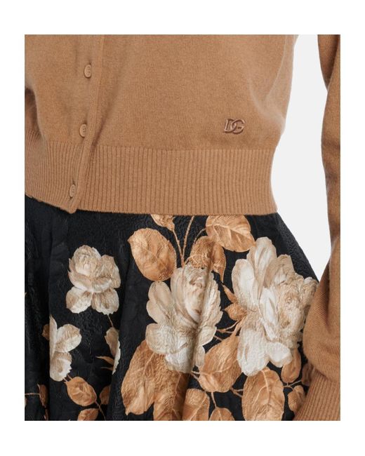 Dolce & Gabbana Brown Cashmere Cardigan