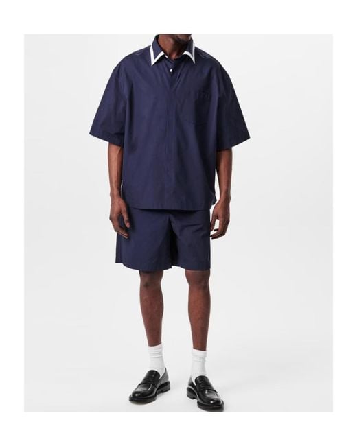 Gucci Blue Logo Short Sleeve Shirt for men