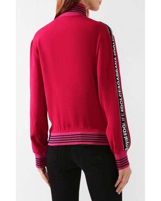 Dolce & Gabbana Red Long-Sleeved Zipper Sweatshirt