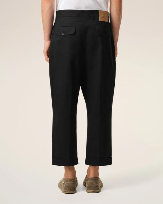 AMI Black Ami Pleated Straight Leg Trousers for men