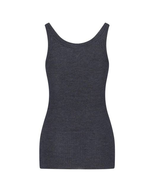 Calvin Klein Blue Sleeveless Ribbed Top