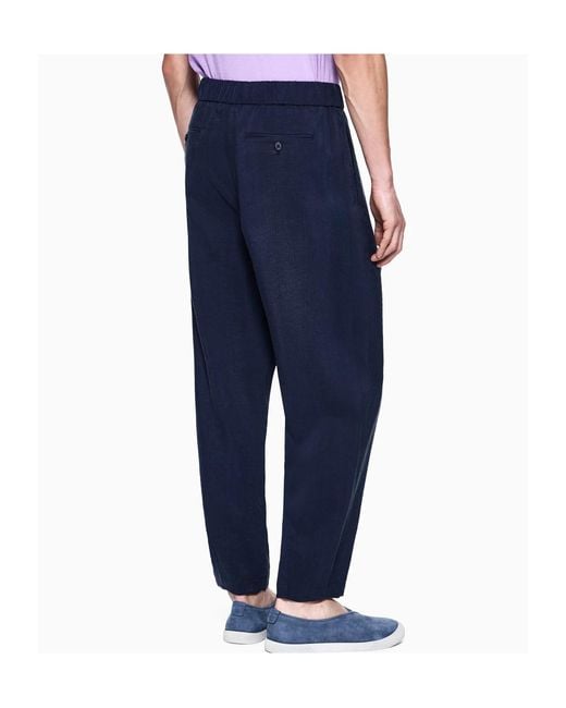 Giorgio Armani Blue Pleated Trousers for men