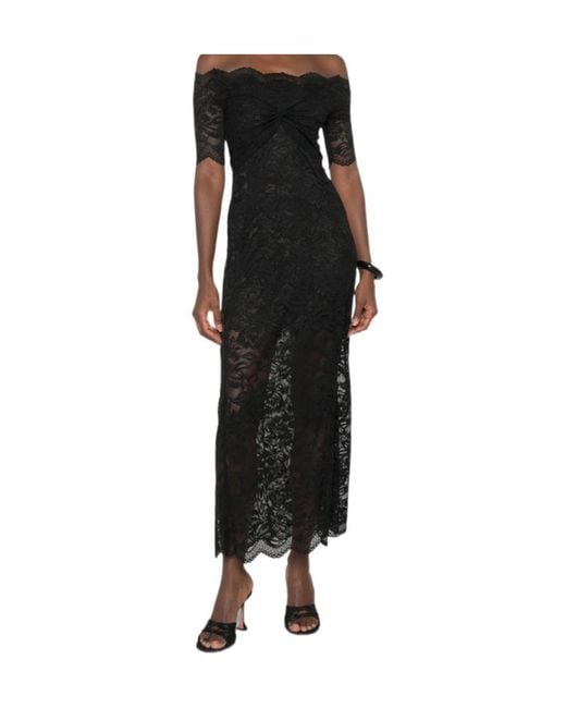 Rabanne Black Rabanne Floral Lace Bardot Dress