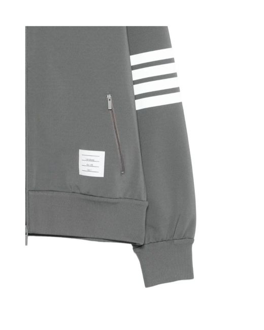 Thom Browne Gray Striped Zip-Up Bomber Jacket for men