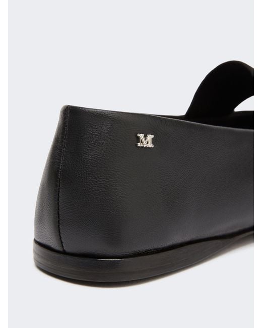 Max Mara Black Square-Toed Ballet Shoes