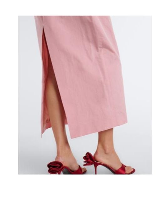 Magda Butrym Pink Off-Shoulder Cotton And Silk Midi Dress