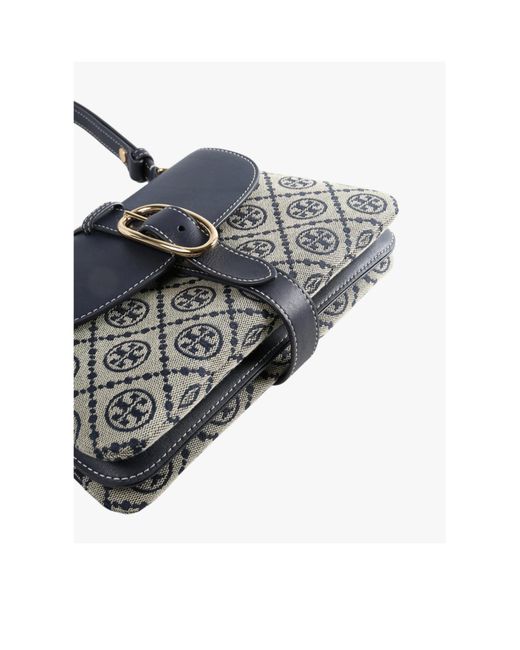 Tory Burch Blue Small T Monogram Buckle-Fastening Shoulder Bag