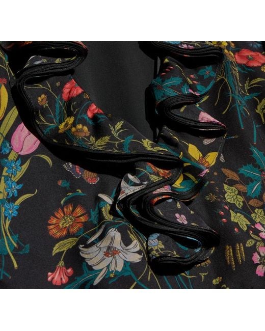 Gucci Black Printed Silk Chiffon Dress
