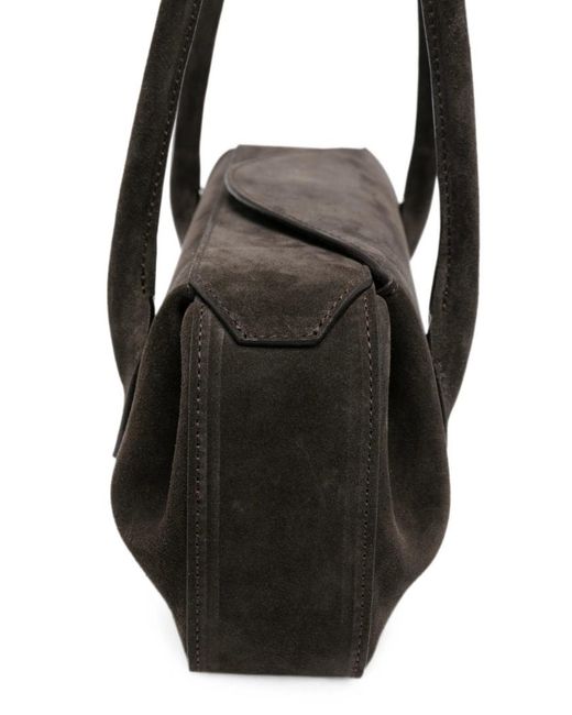 Yuzefi Black Oyster Leather Shoulder Bag
