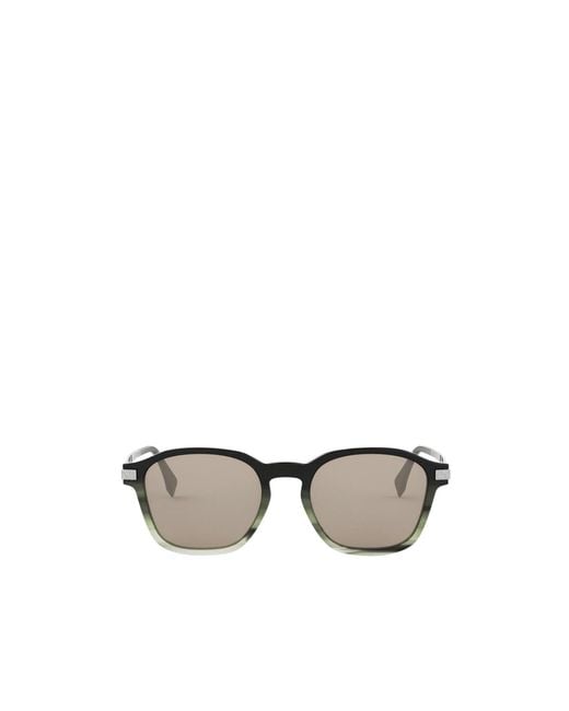 Fendi Metallic Eyewear Square Frame Sunglasses for men