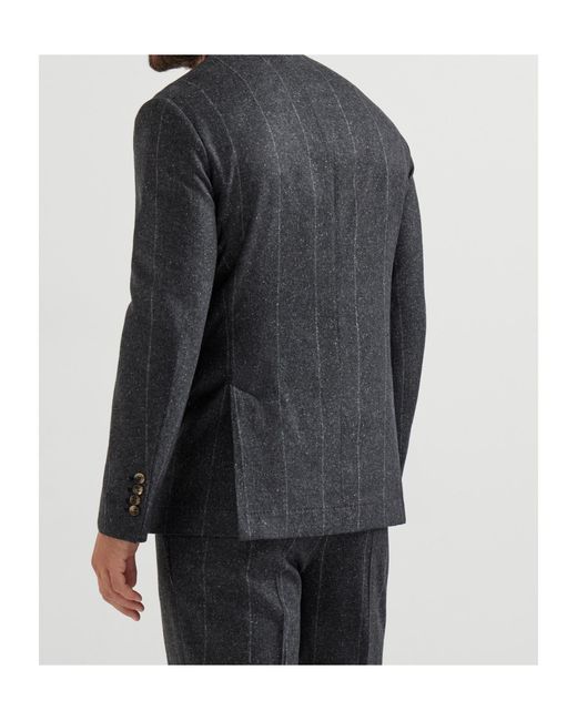 Brunello Cucinelli Black Pinstripe Blazer for men