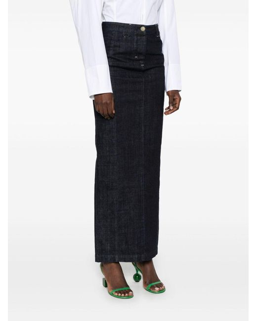 Jacquemus Black Le Jupe De-Nimes Rear Slit Maxi Skirt