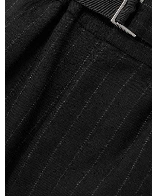 Sacai Black Pinstriped Wide-Leg Palazzo Pants