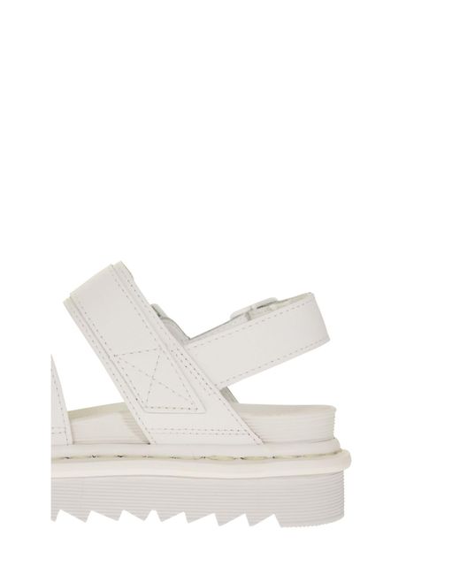 Dr. Martens White Open-Toed Round Head Sandals