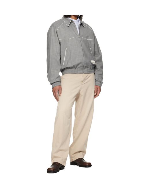 Wooyoungmi Gray Wool Blend Twill Casual Jacket for men