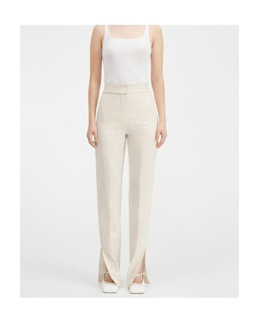 Jacquemus White Side Split Straigh-Leg Pants