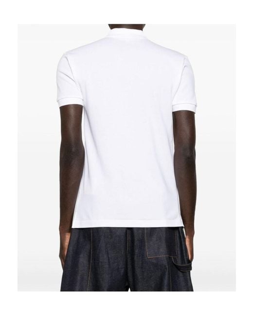 Comme des Garçons White Comme Des Garçons Play Logo-Appliqué Short-Sleeved Polo Shirt for men