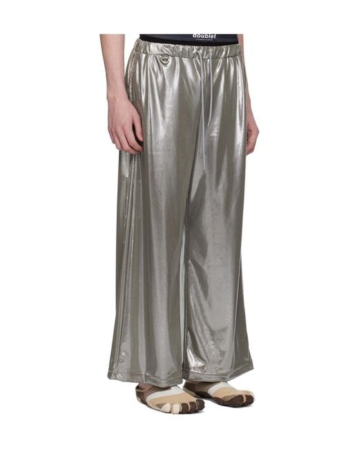 Doublet Gray Wide-Leg Casual Pants for men