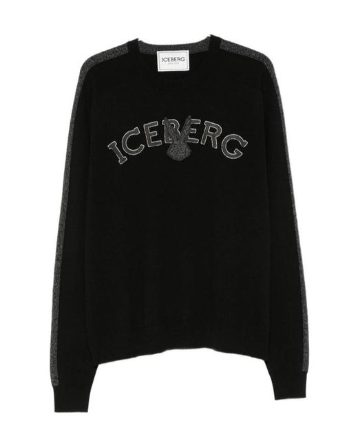 Iceberg Black Logo Sweater for men