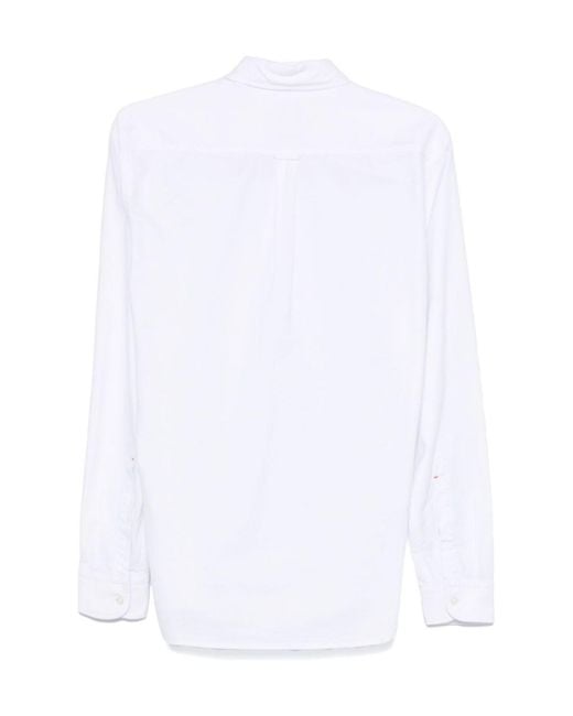 Boss White Button-Down Cotton Shirt for men