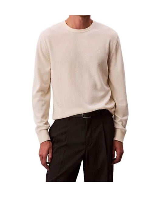 Calvin Klein White Merino Wool Classic Jumper for men