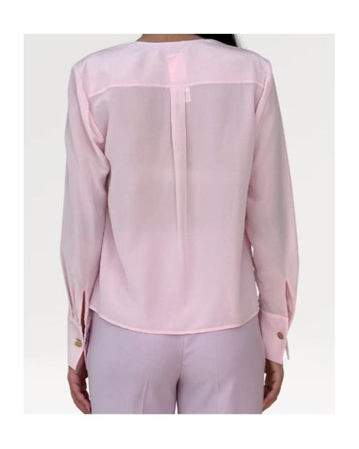 Max Mara Pink V-Neck Wrap Blouse