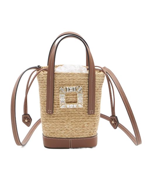 Roger Vivier Metallic Viv' Skate Mini Bucket Bag