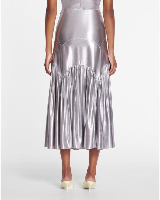 Lanvin White Metallic Long Skirt
