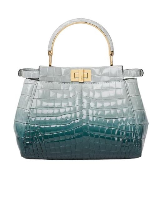 Fendi Blue Gradient Crocodile Bag