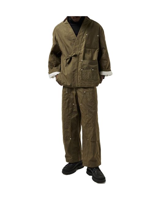 KENZO Green Workwear Wide-Leg Trousers for men