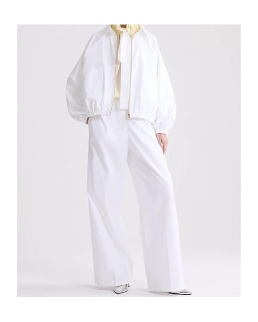 Patou White Zipped Bomber Jacket