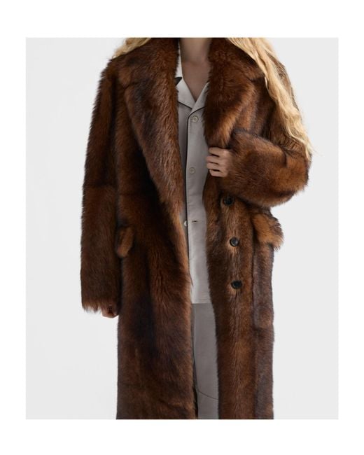 Prada Brown Shearling Coat