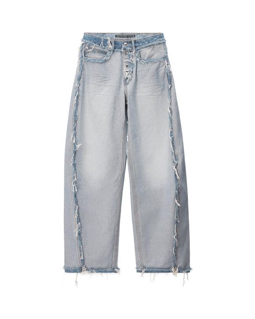 Alexander Wang Blue Mid-Rise Inverted Blow Up Jeans