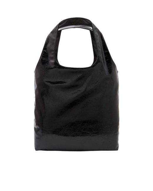 A.P.C. Black Logo Printed Tote Bag for men