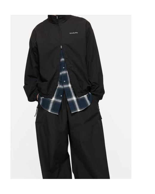 Acne Black Logo Zipper Jacket for men