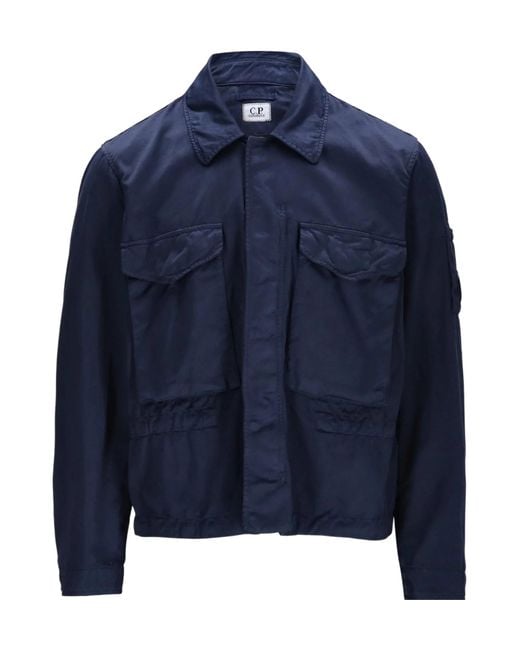 C P Company Blue Long-Sleeved Jacket for men
