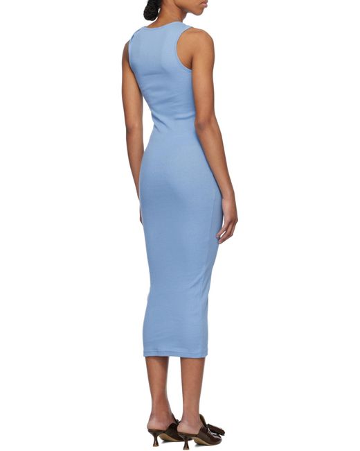 J.W. Anderson Blue Jw Anderson Logo-Embroidered Twisted Strap Maxi Dress