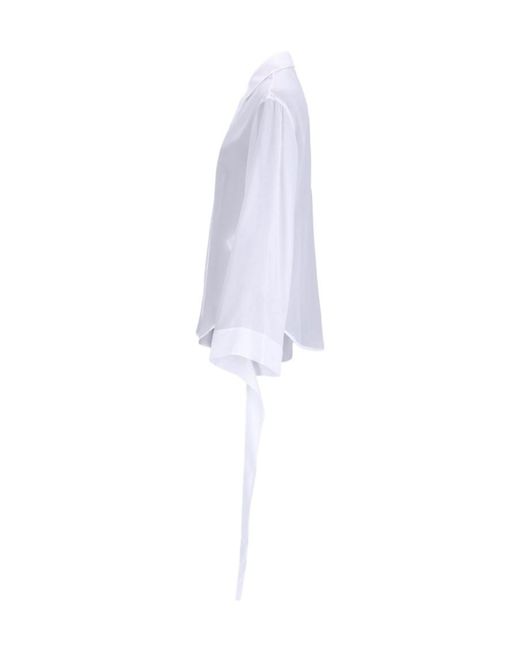 Frankie Shop White Tie-Detail Shirt