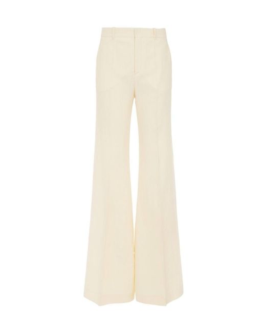 Chloé White Chloé Wide-Leg Tailored Trousers