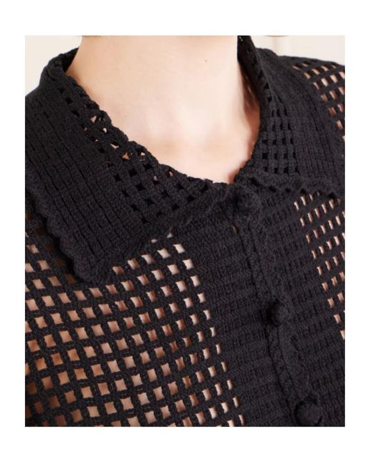 FRAME Black Short-Sleeve Cardigan
