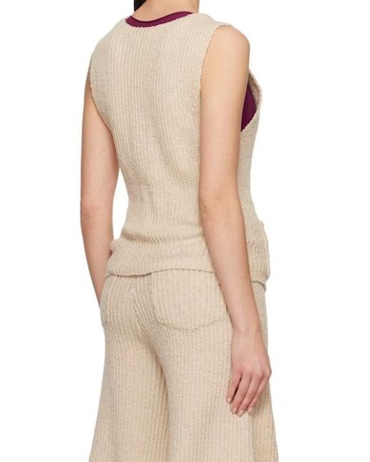 AYA MUSE Natural Elastic Ribbed Knitted Jacket