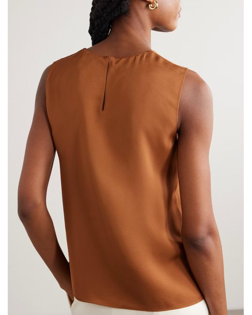 Theory Brown Sleeveless Round-Neck Blouse