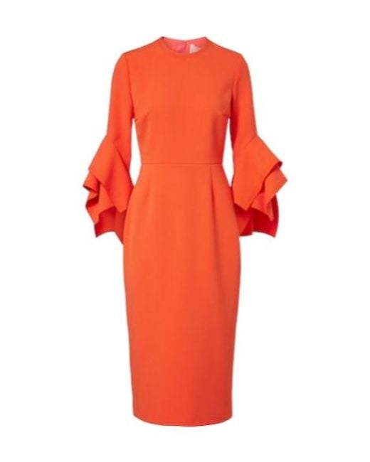 Roksanda Red Ruffled Midi Dress