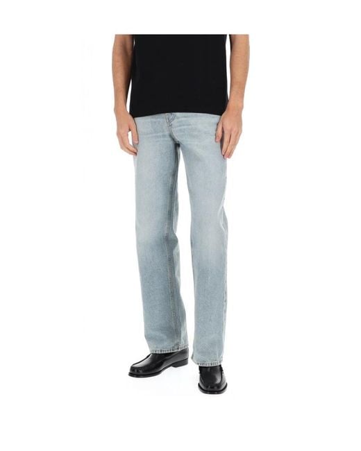 Haikure Blue Logo Patch Straight-Leg Jeans for men