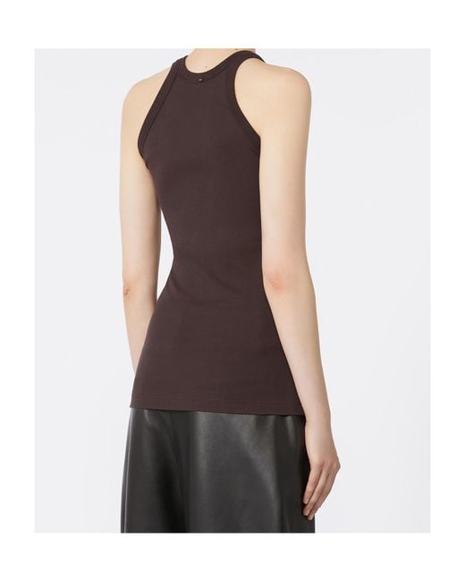 Sportmax Brown Sleeveless Knitted Top